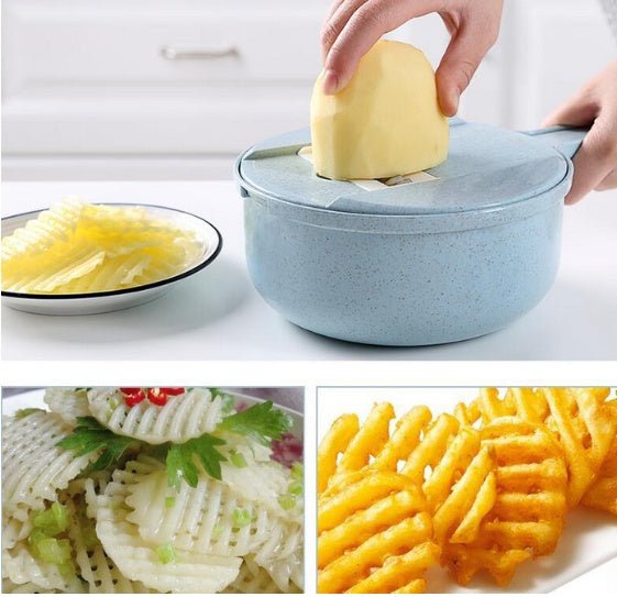 8 In 1 Mandoline Slicer Vegetable Slicer Potato Peeler Carrot Onion Grater With Strainer Vegetable Cutter Kitchen Accessories - Planet Store 123