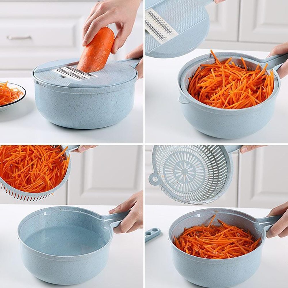 8 In 1 Mandoline Slicer Vegetable Slicer Potato Peeler Carrot Onion Grater With Strainer Vegetable Cutter Kitchen Accessories - Planet Store 123