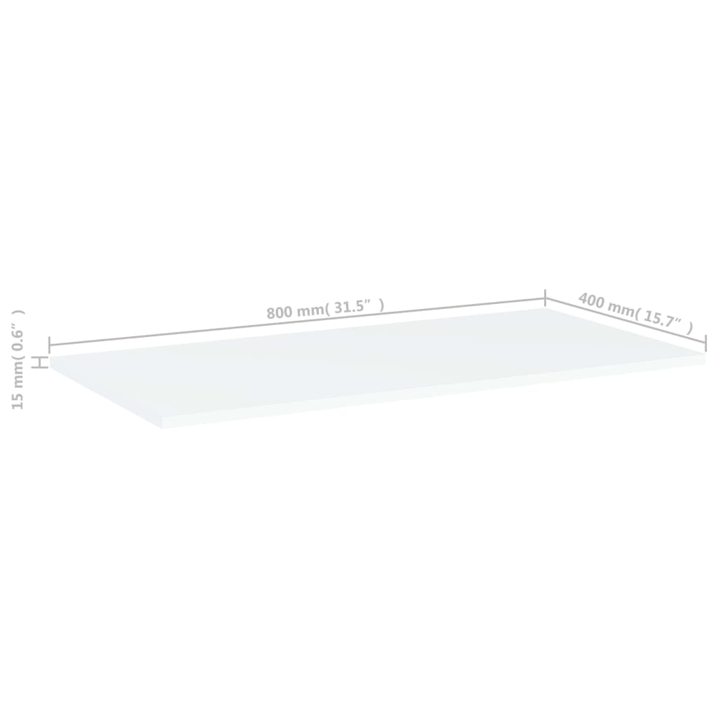 NNEVL Bookshelf Boards 4 pcs White 80x40x1.5 cm Chipboard