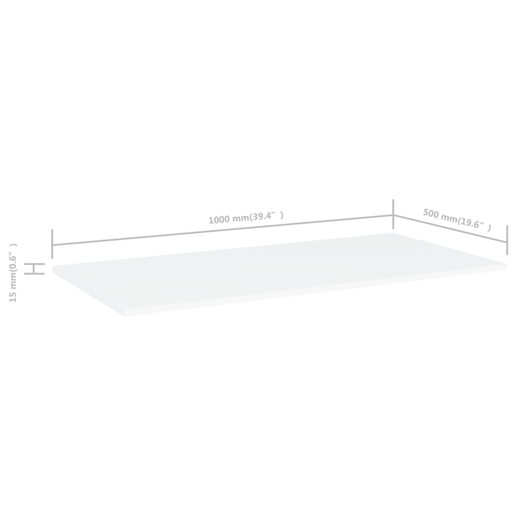 NNEVL Bookshelf Boards 4 pcs White 100x50x1.5 cm Chipboard