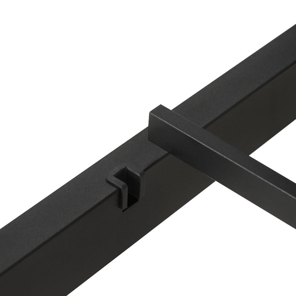 NNEDSZ Bed Frame Double Size Metal Base Mattress Platform Foundation Black PAULA