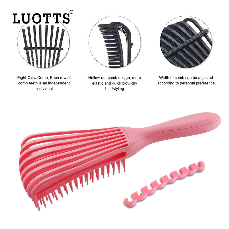NNEDSZ 3PCS Green Octopus-Style Detangling Brush - 8 Flexible Arms for Effortless Hair Styling