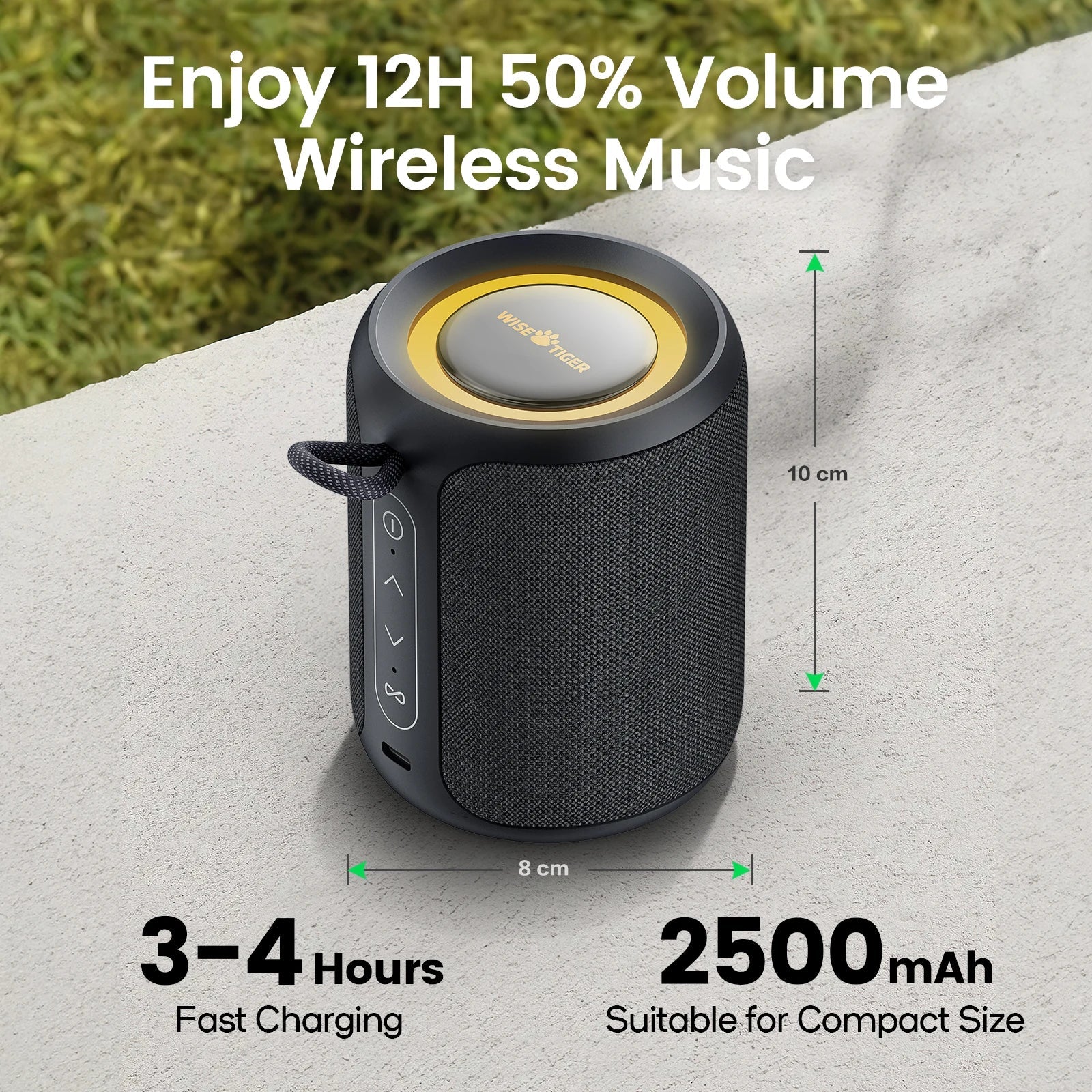 NNEOBA Outdoor Bluetooth Speaker Waterproof with Bass Boost (Black)