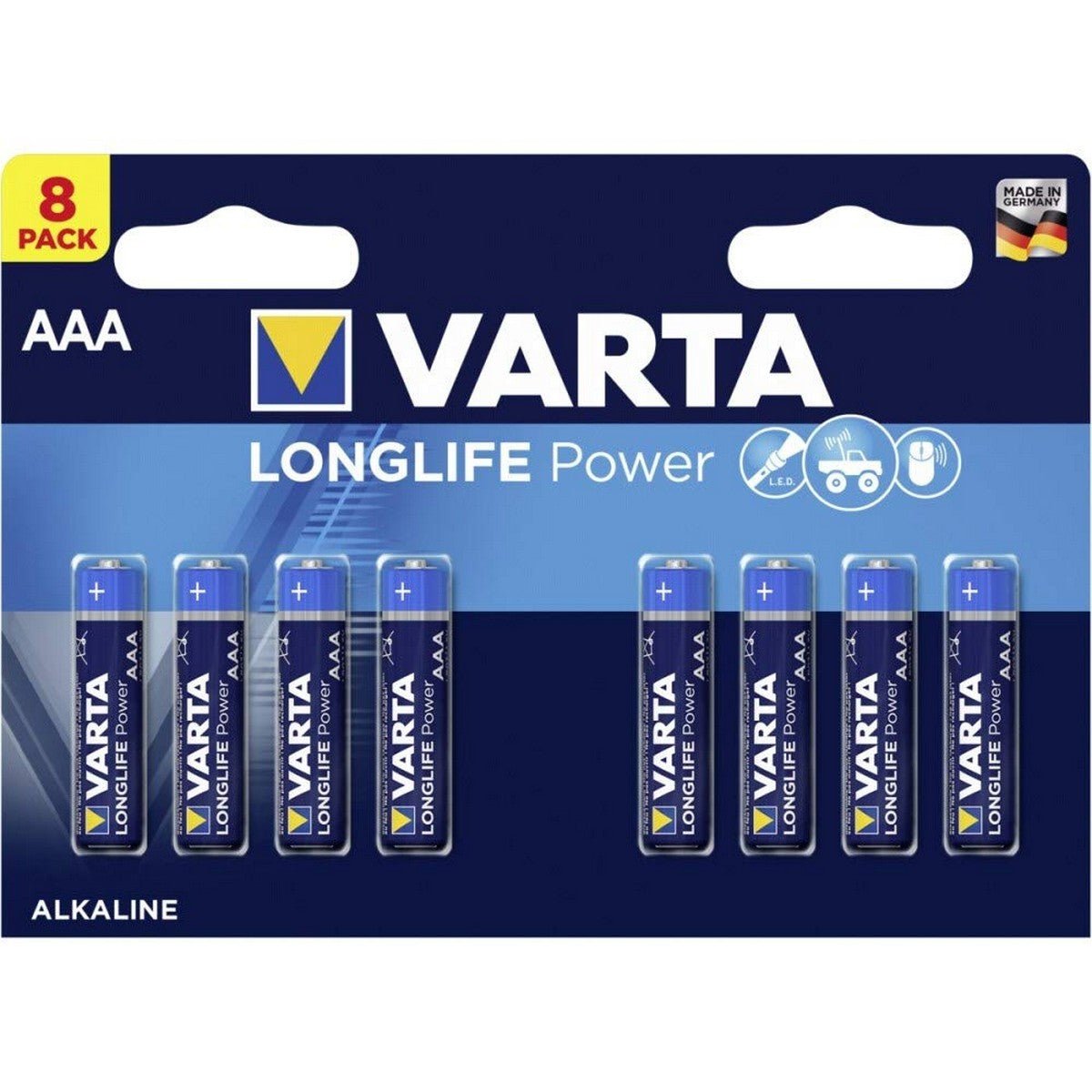 Batteries Varta Long Life Power 1,5 V AAA LR3 LR03 - Planet Store 123