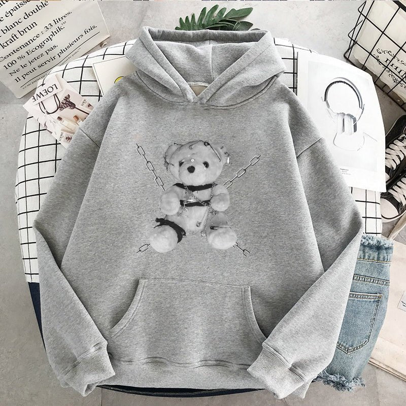 Black Hoodie Womens Japanese Gothic Sweatshirt - Planet Store 123