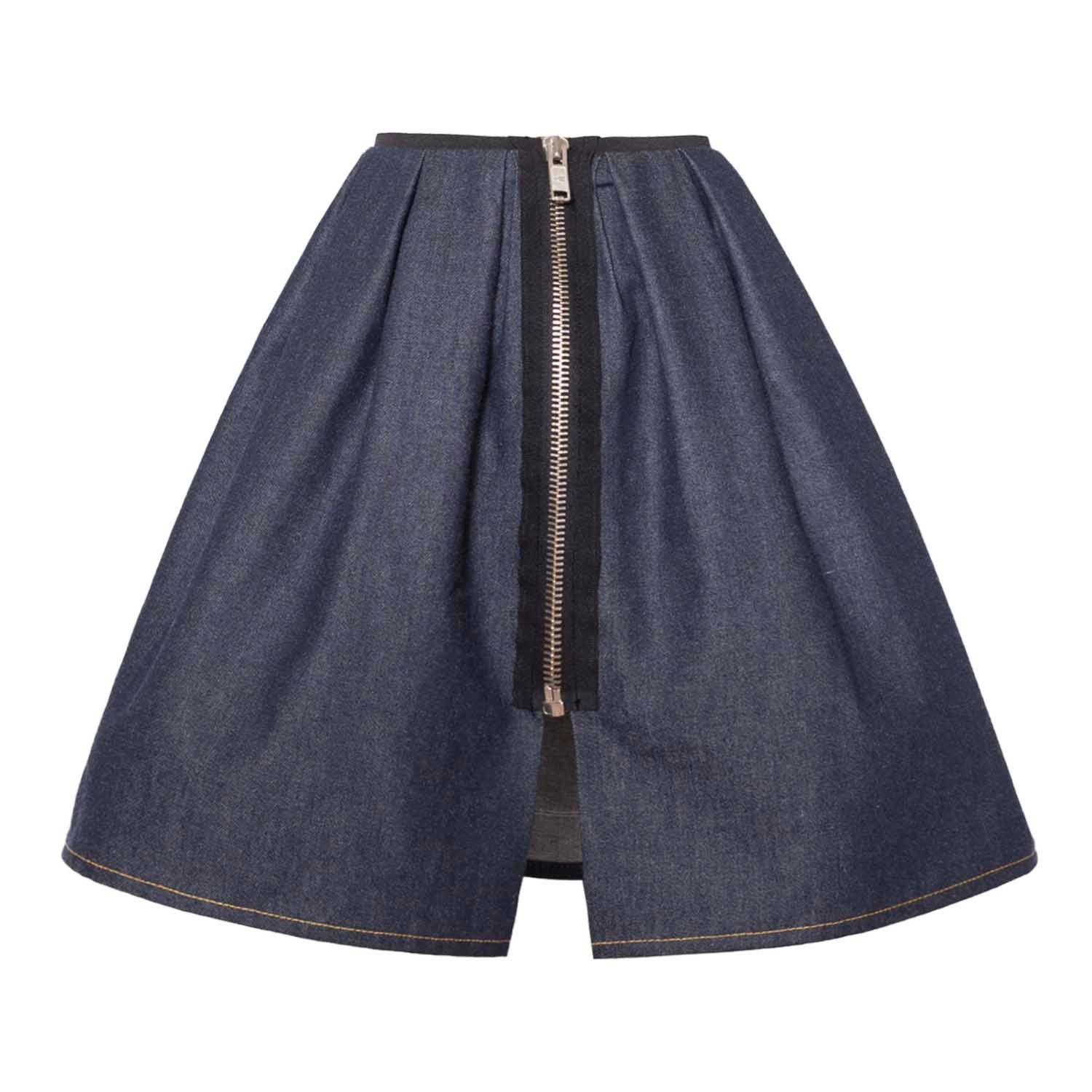 Blue Denim Skirt with Appliqué - Planet Store 123