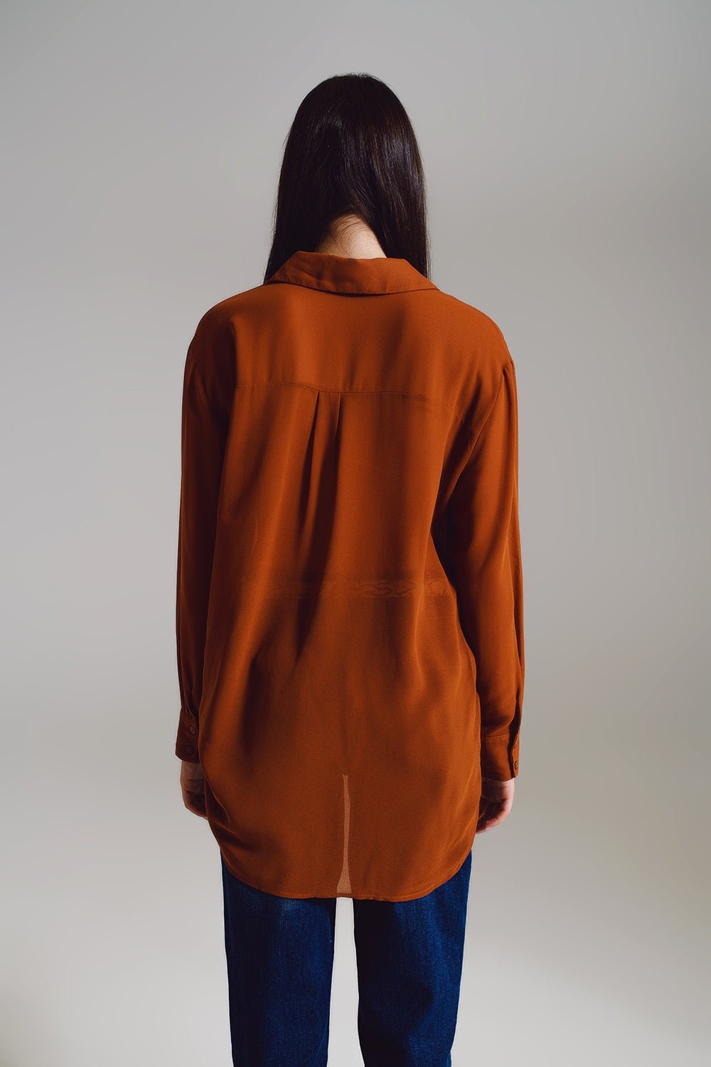 Chiffon Shirt in Camel Color - Planet Store 123