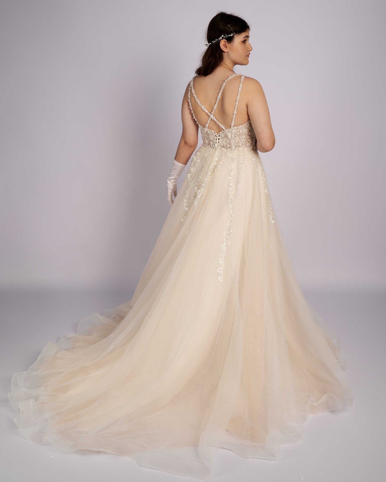 Elisana Nude Princess Bridal Gown νυφικά φορεματα - Planet Store 123