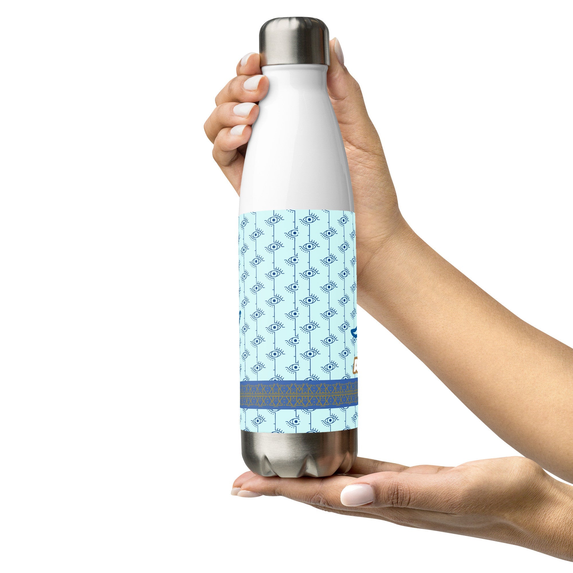 Greek Evil Eye Aegean Blue Stainless steel water bottle - Planet Store 123