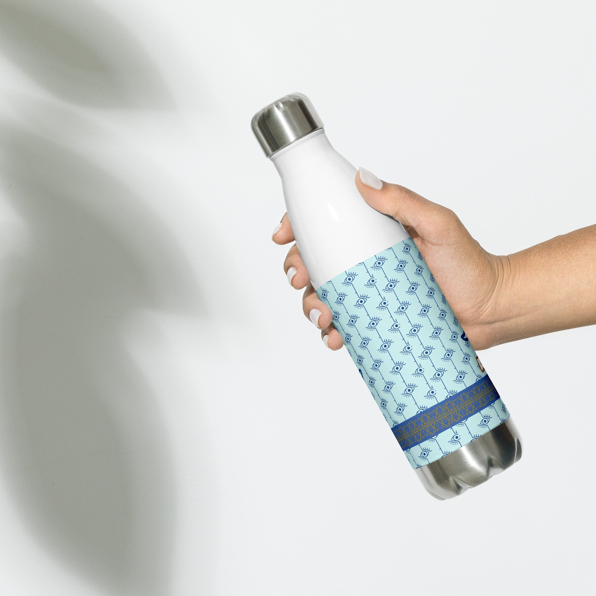 Greek Evil Eye Aegean Blue Stainless steel water bottle - Planet Store 123