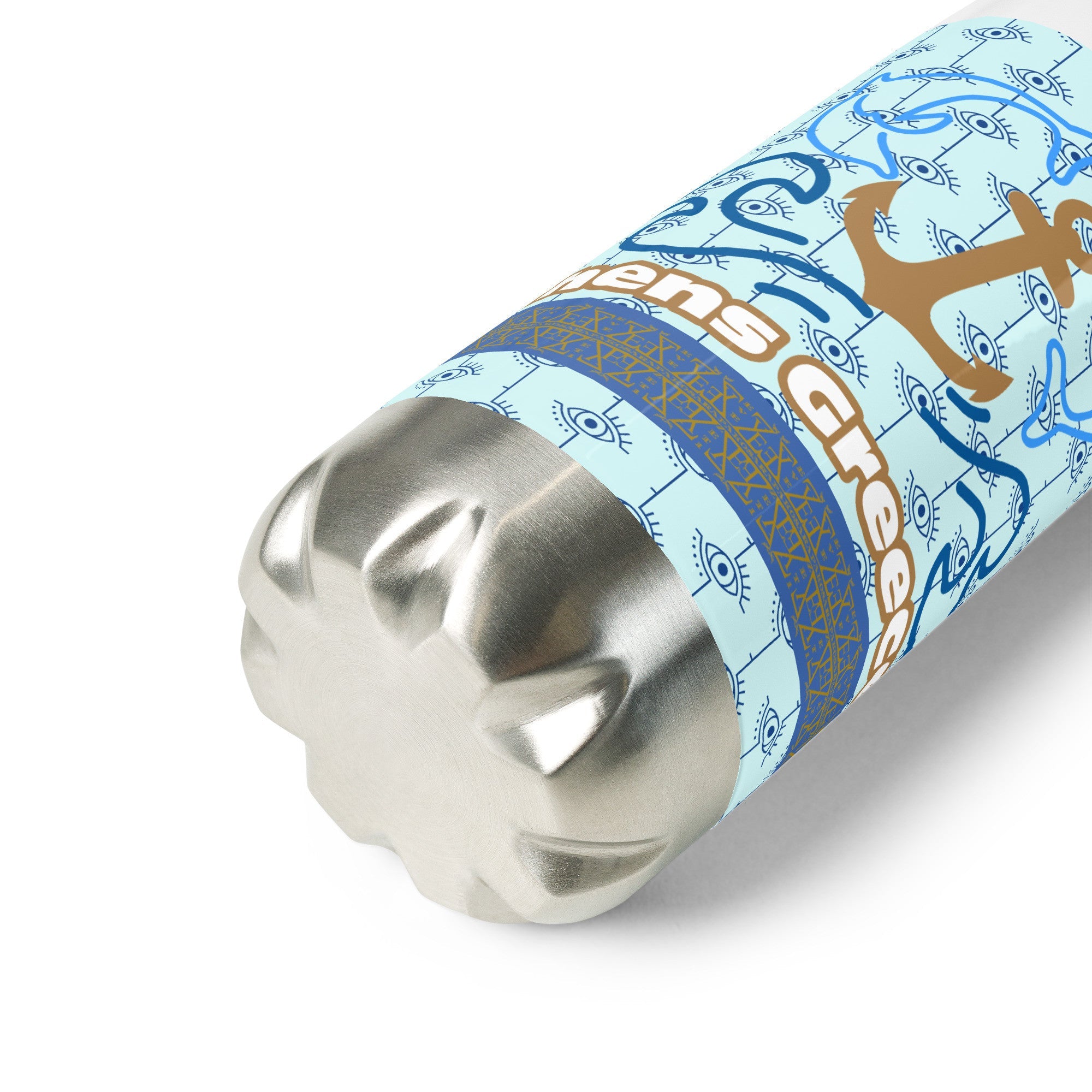 Greek Evil Eye Aegean Blue Stainless steel water bottle - Planet Store 123