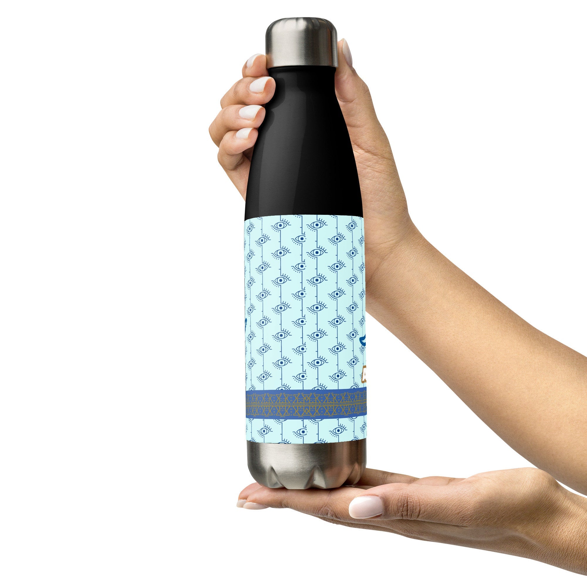 Greek Evil Eye Aegean Blue Stainless steel water bottle - Planet Store 123