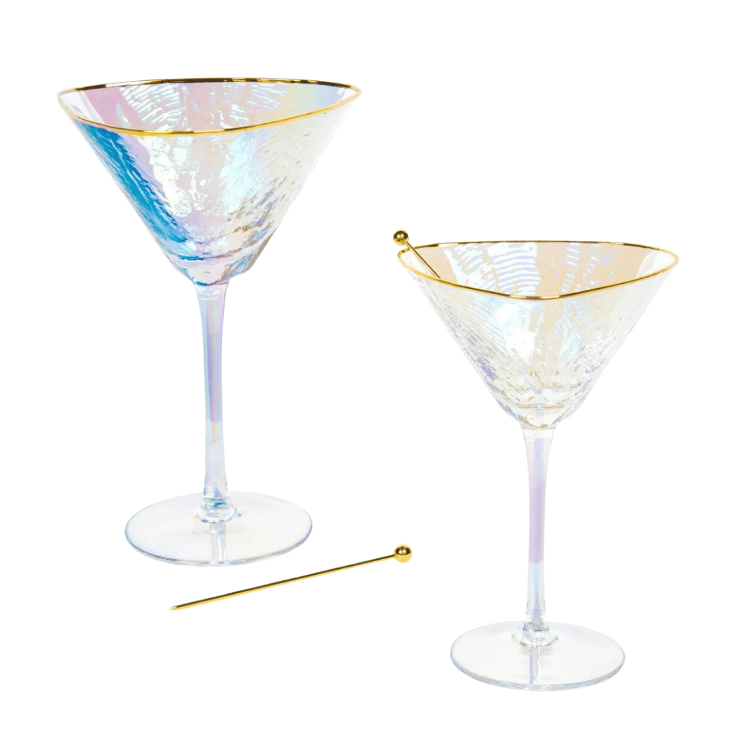 Iridescent Hammered Cocktail Glasses - Planet Store 123