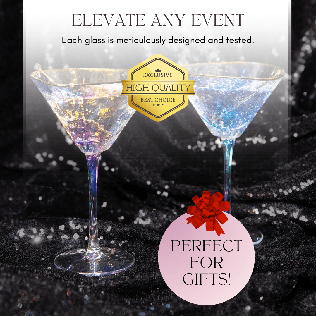 Iridescent Hammered Cocktail Glasses - Planet Store 123