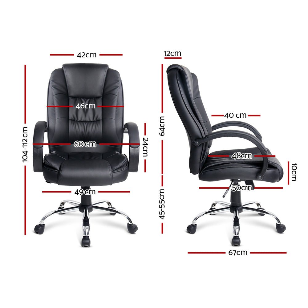 NNEDSZ Leather Office Desk Computer Chair - Black - Planet Store 123