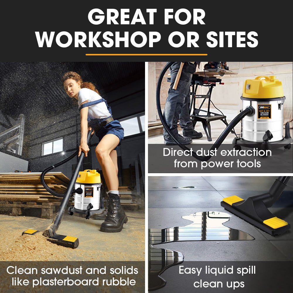 NNEDSZ Unimac 20L 1400W Wet and Dry Vacuum Cleaner, with Blower, for Car, Workshop, Carpet - Planet Store 123