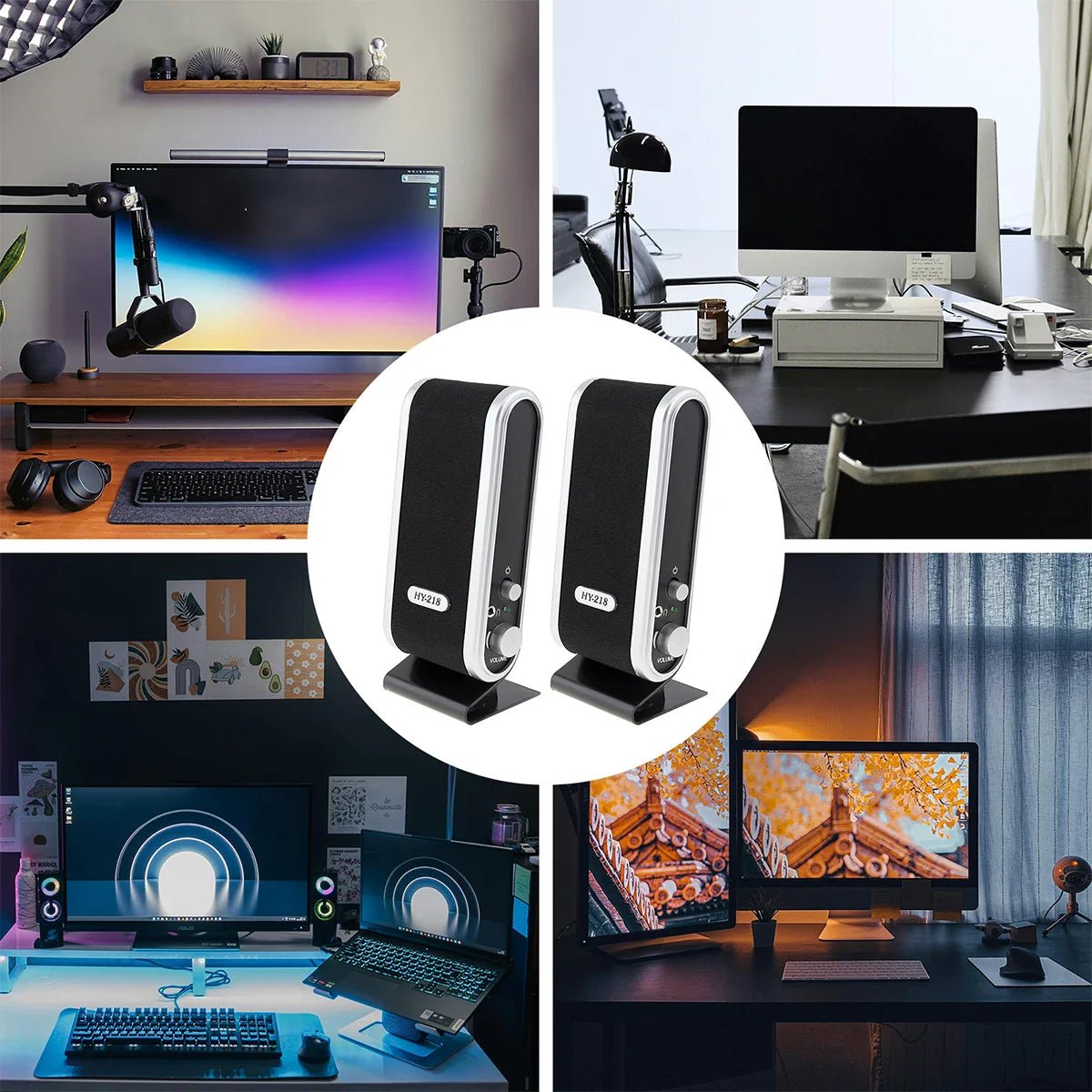 NNEOBA 6W USB Wired Stereo Speakers for PC Laptop (White) - Planet Store 123