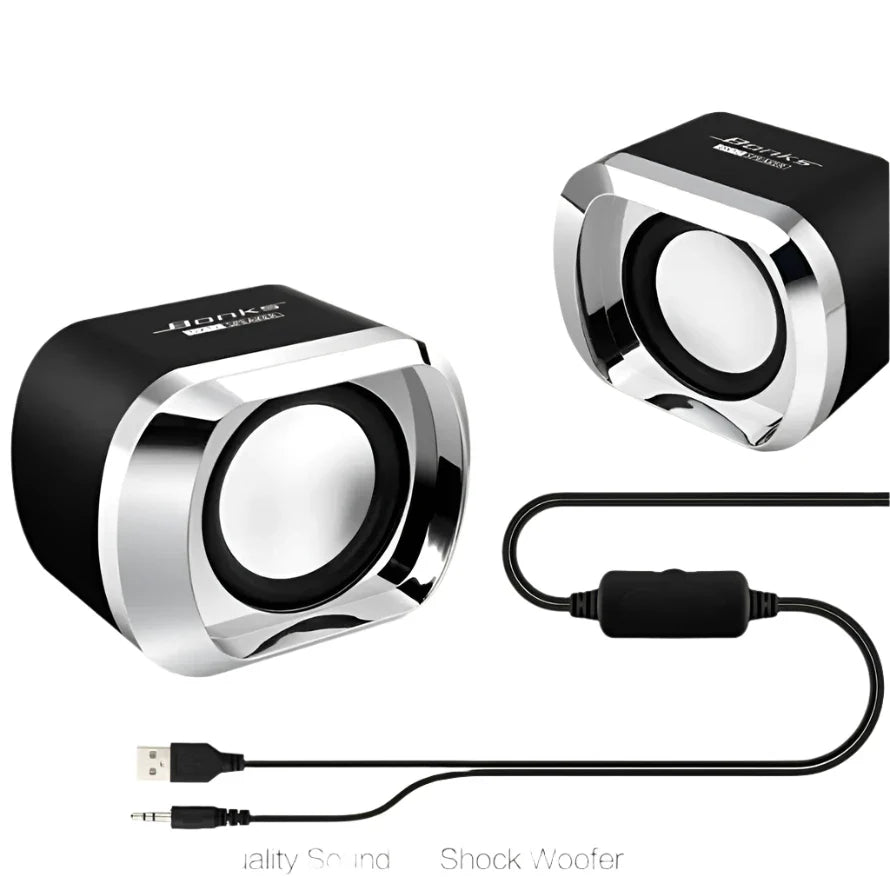 NNEOBA Portable Bass Computer Speakers with Subwoofer (Black) - Planet Store 123