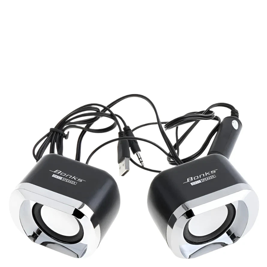 NNEOBA Portable Bass Computer Speakers with Subwoofer (Black) - Planet Store 123