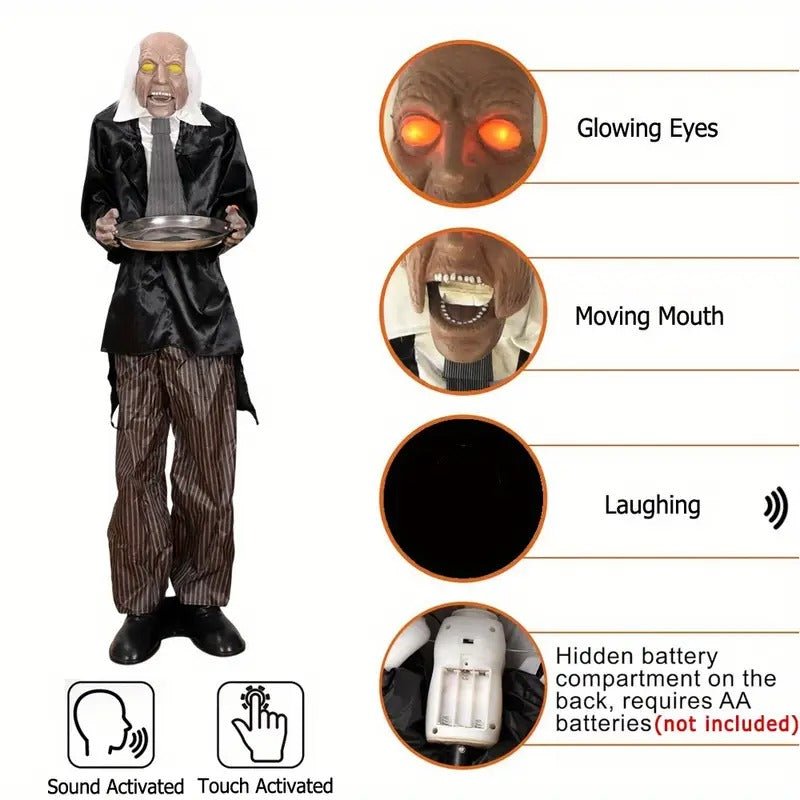 NNETM Halloween Butler Skeleton With Tray - Planet Store 123