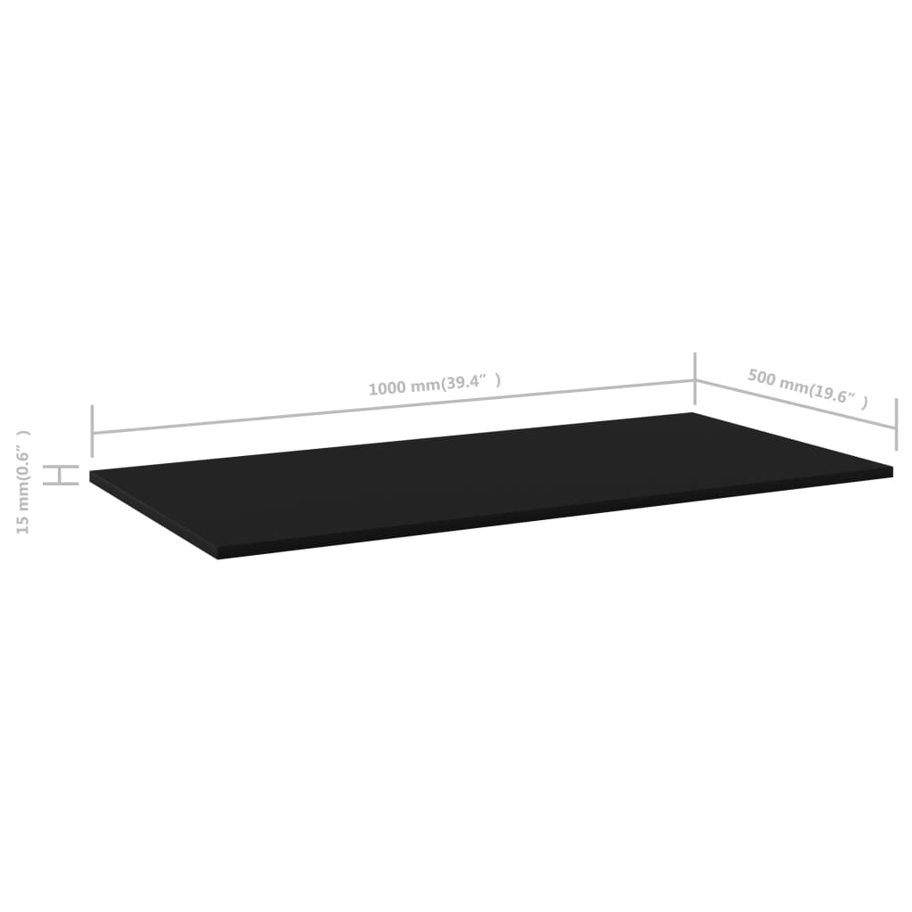 NNEVL Bookshelf Boards 4 pcs Black 100x50x1.5 cm Chipboard - Planet Store 123
