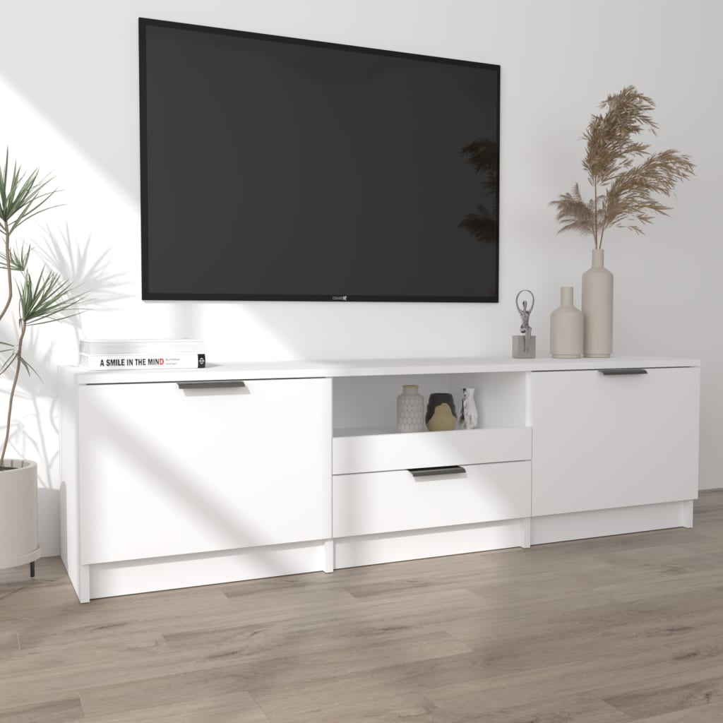 NNEVL TV Cabinet White 140x35x40 cm Engineered Wood - Planet Store 123