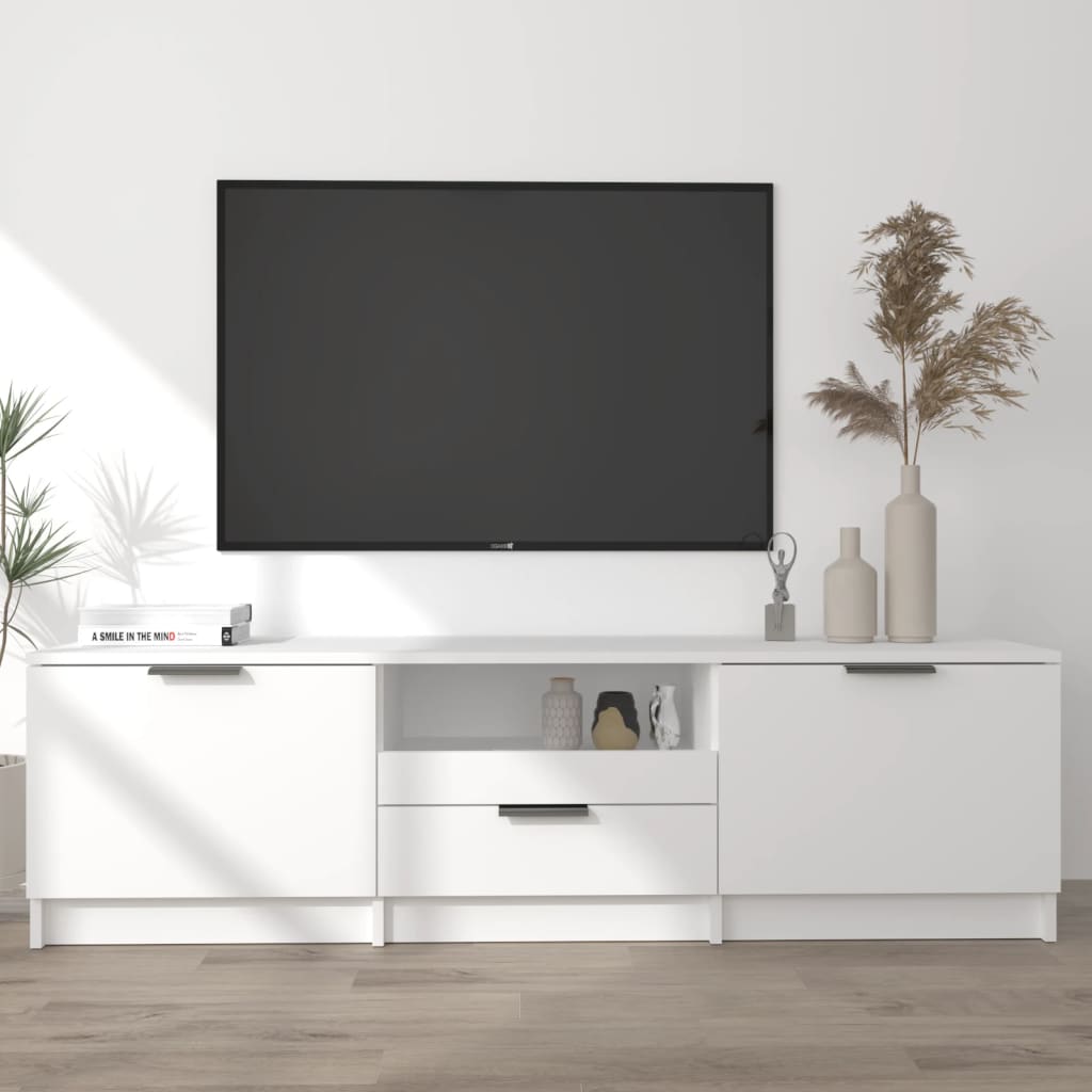 NNEVL TV Cabinet White 140x35x40 cm Engineered Wood - Planet Store 123