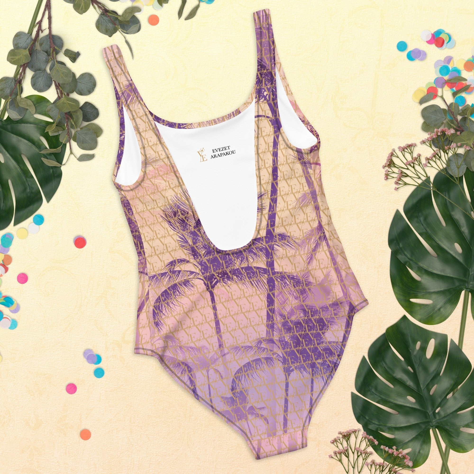 One - Piece Tropical print pattern Swimsuit - Planet Store 123