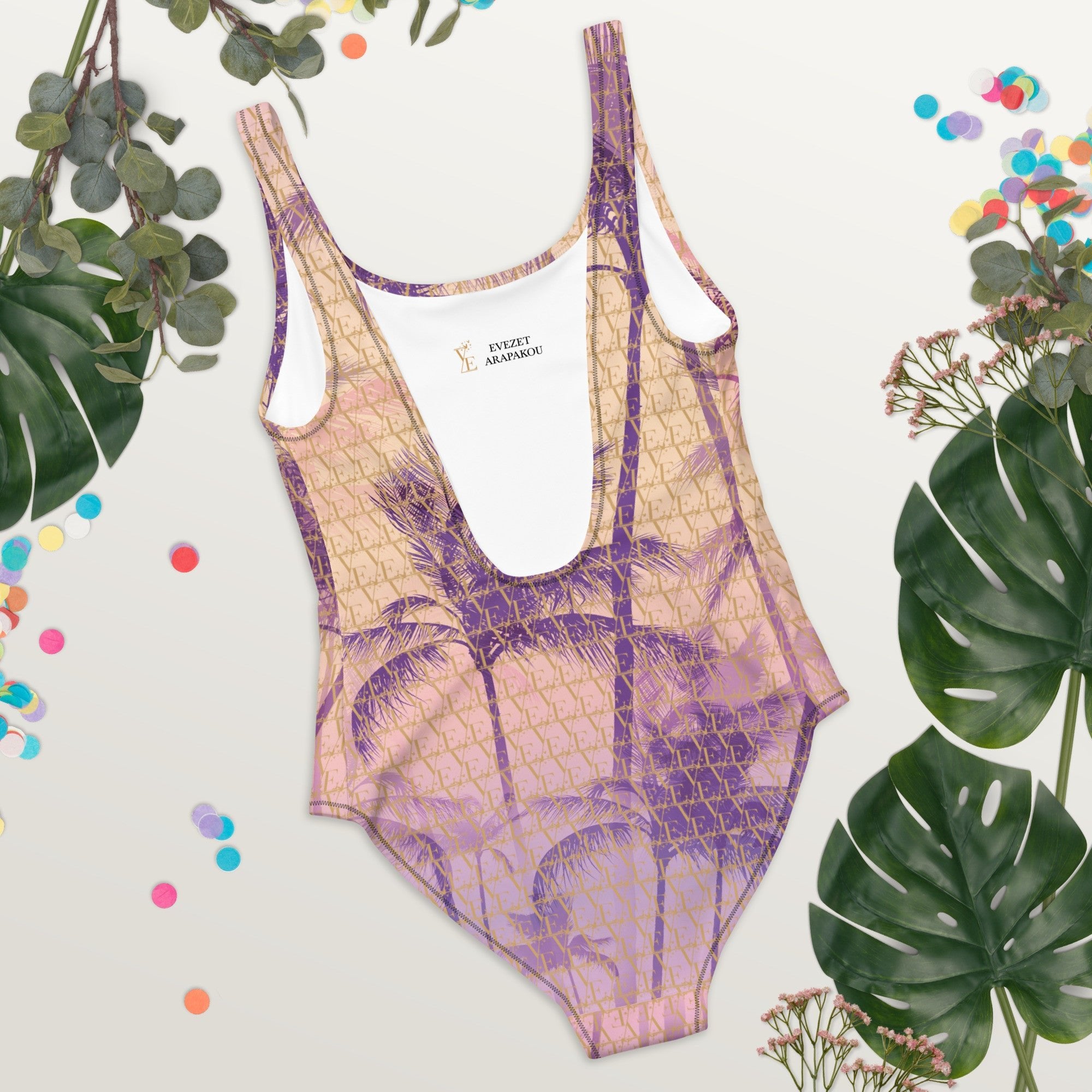 One - Piece Tropical print pattern Swimsuit - Planet Store 123