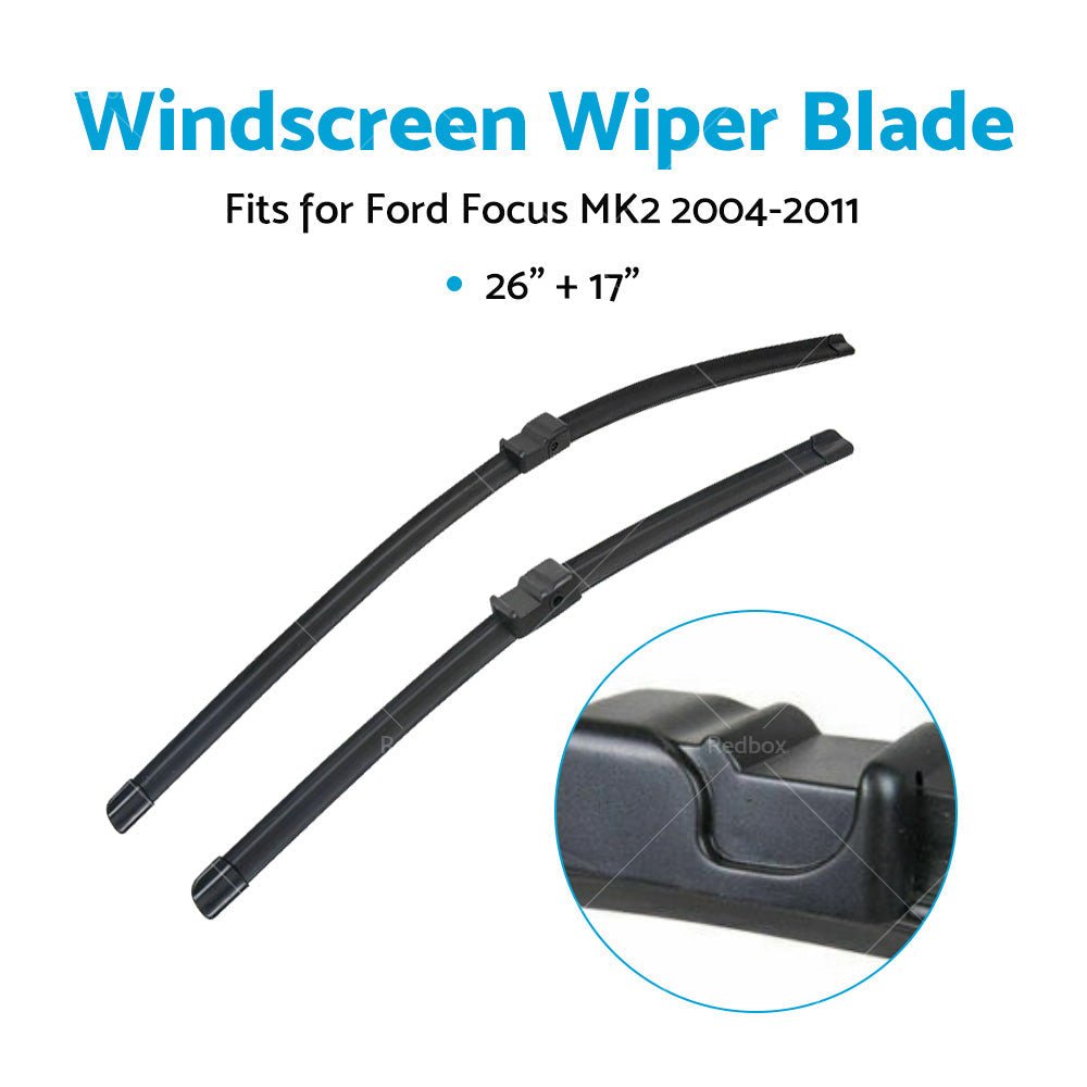 Pair Front Windscreen Wiper Blades 26 inch 17 inch Fits For Ford Focus MK2 2004 - 2011 - Planet Store 123