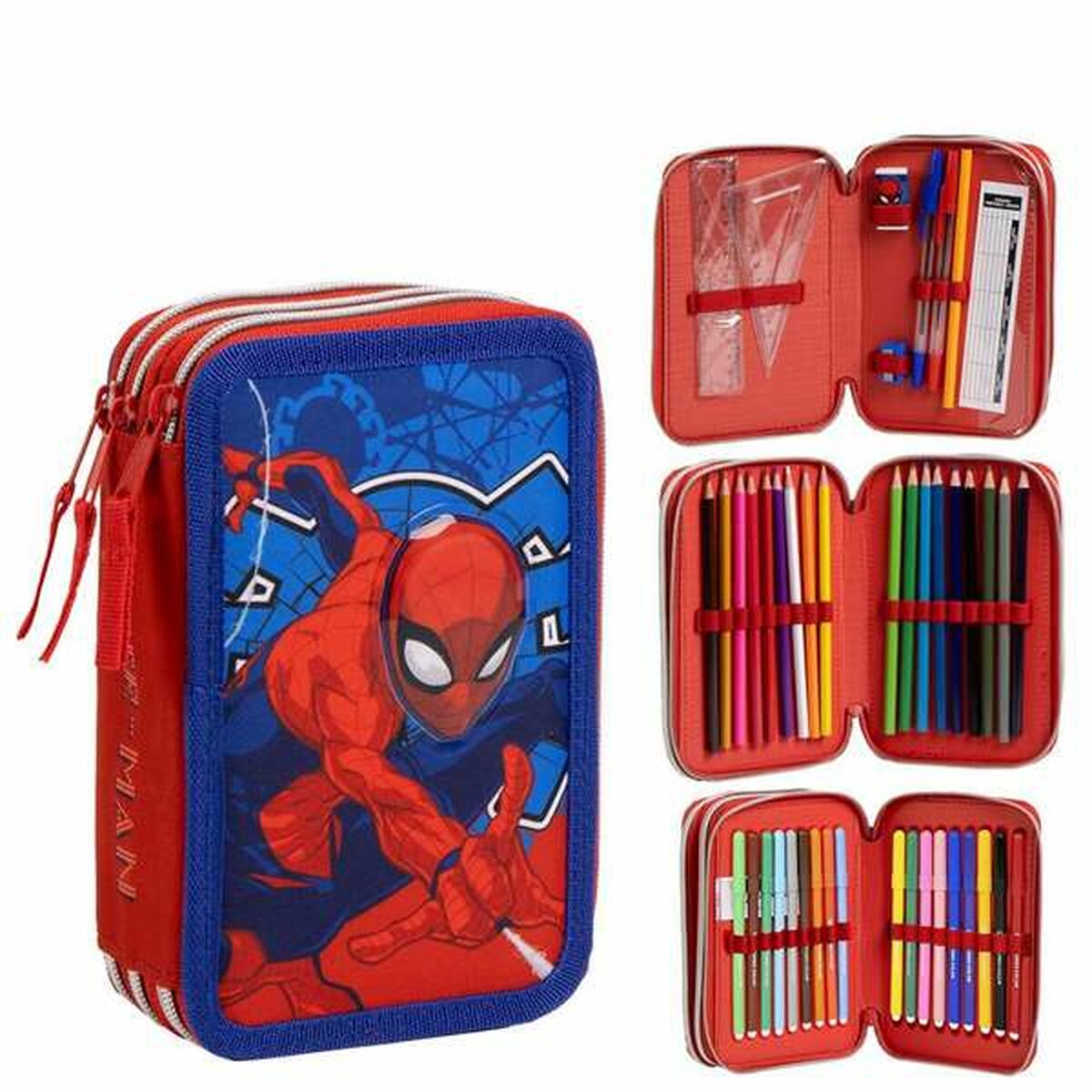 Pencil Case Spider - Man Blue 12,5 x 6,5 x 19,5 cm - Planet Store 123
