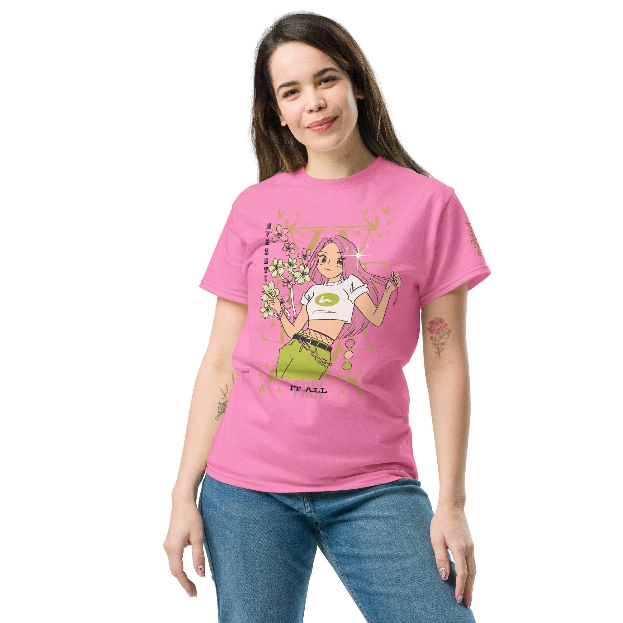 "Pink it All" Classic Tee Aphrodite pink print - Planet Store 123