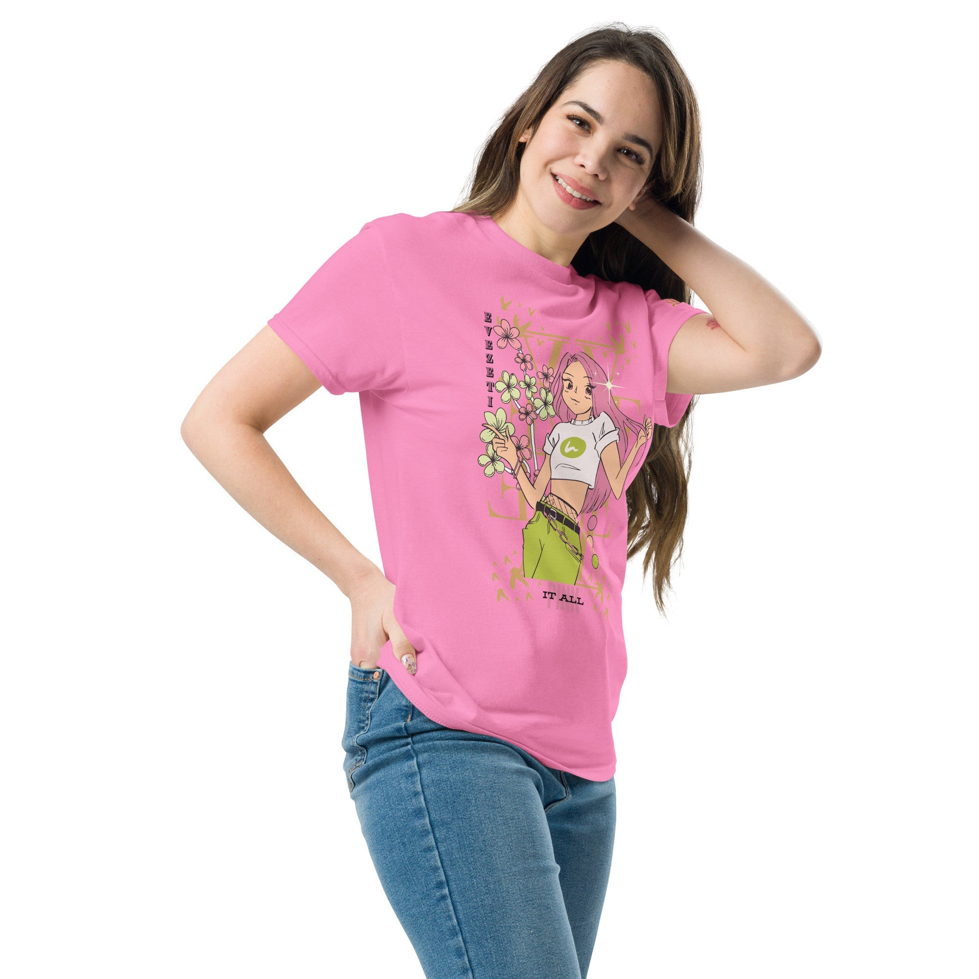 "Pink it All" Classic Tee Aphrodite pink print - Planet Store 123
