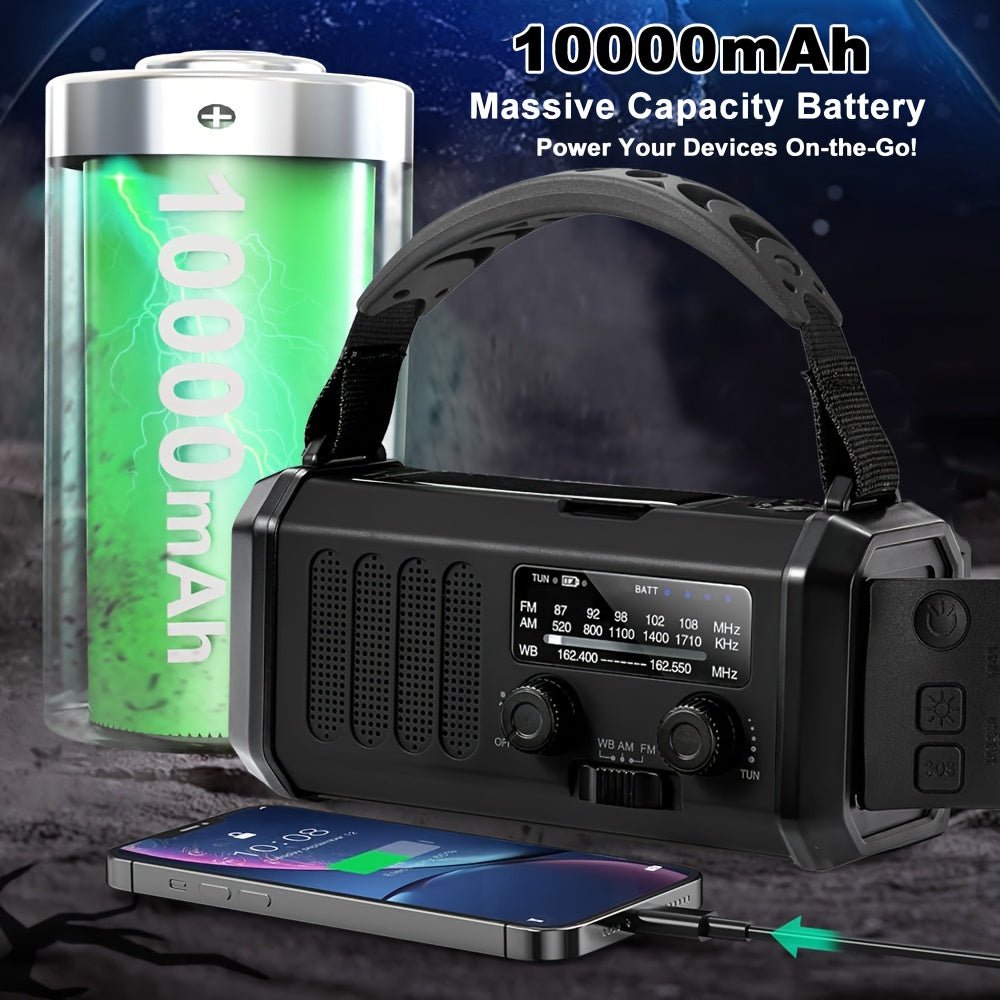 Portable Emergency Radio with Solar Power (10000mAh) - Planet Store 123
