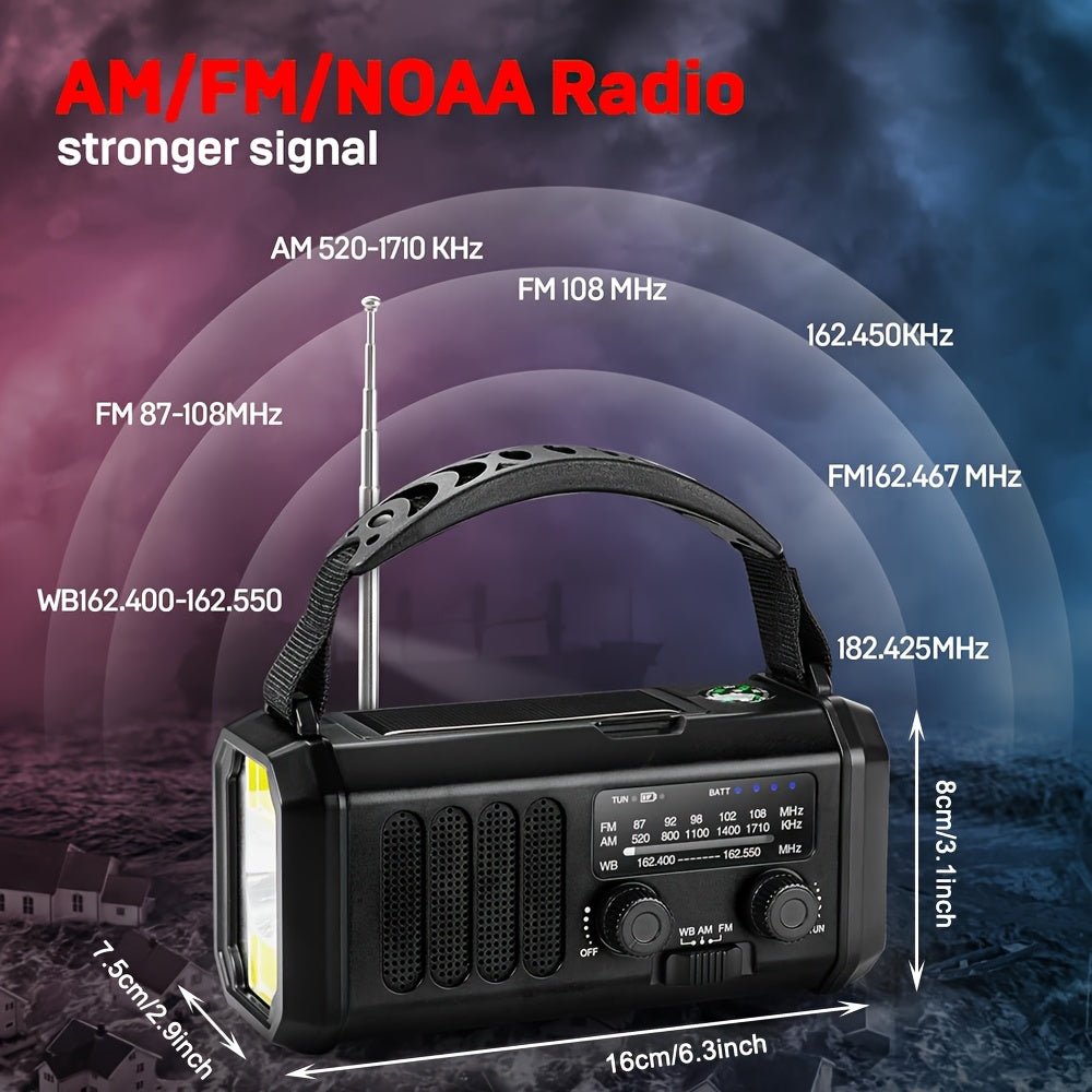 Portable Emergency Radio with Solar Power (10000mAh) - Planet Store 123
