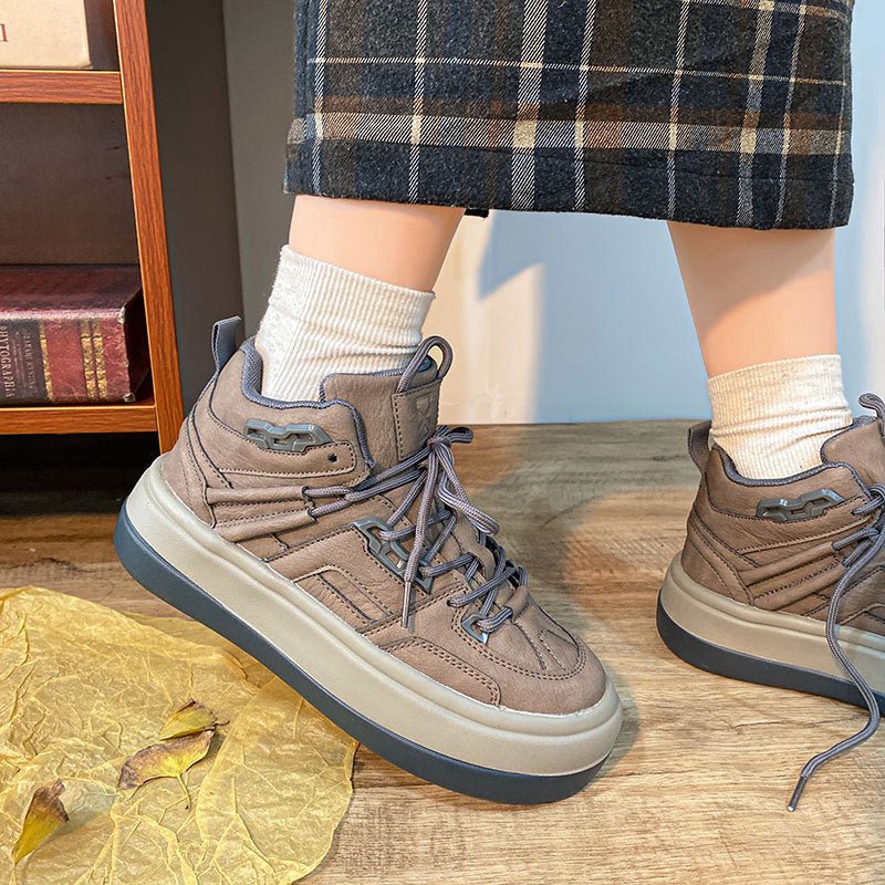 Retro Niche Design Womens High Top Sneakers - Planet Store 123
