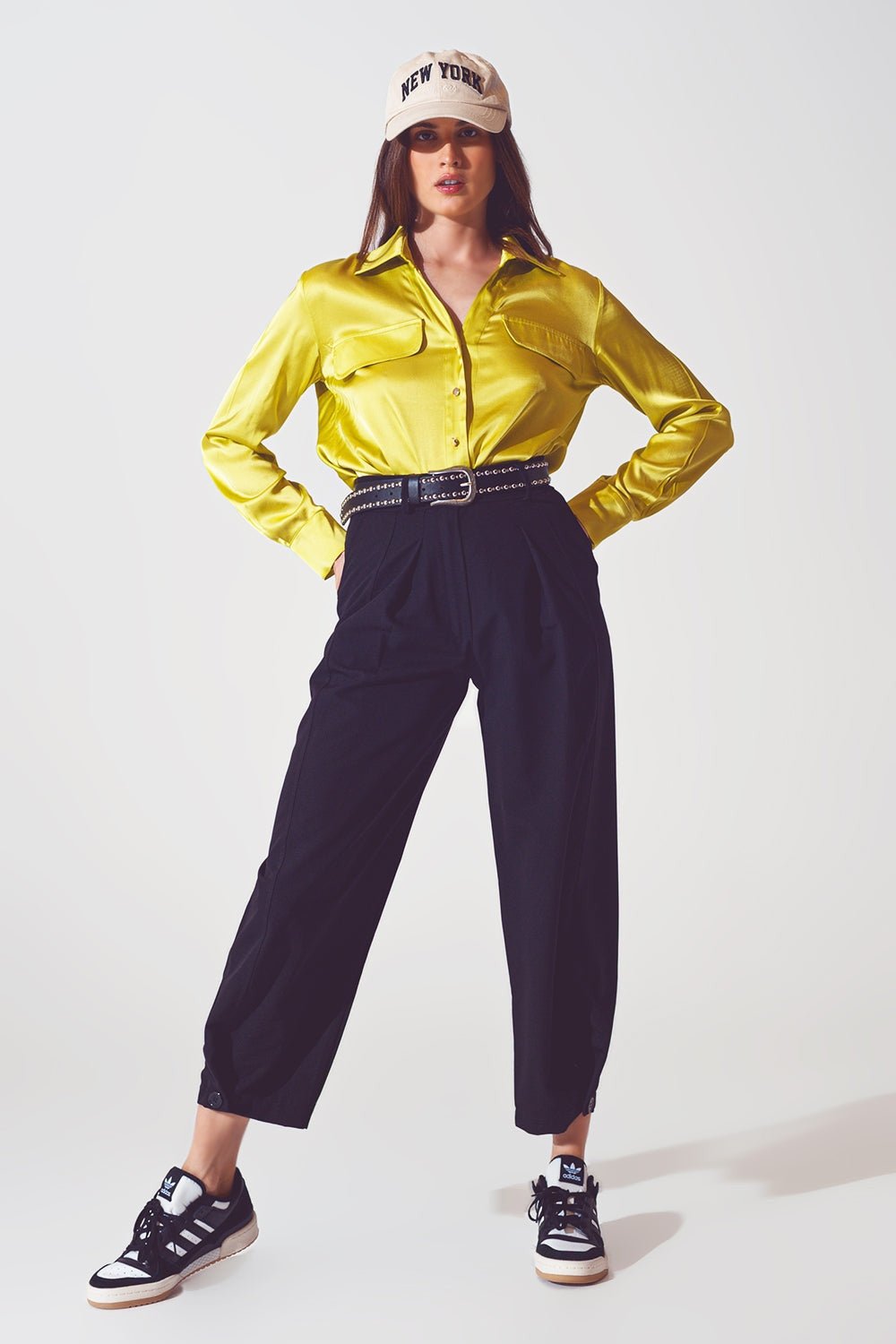 Satin Sophisticated Blouse in Green - Planet Store 123