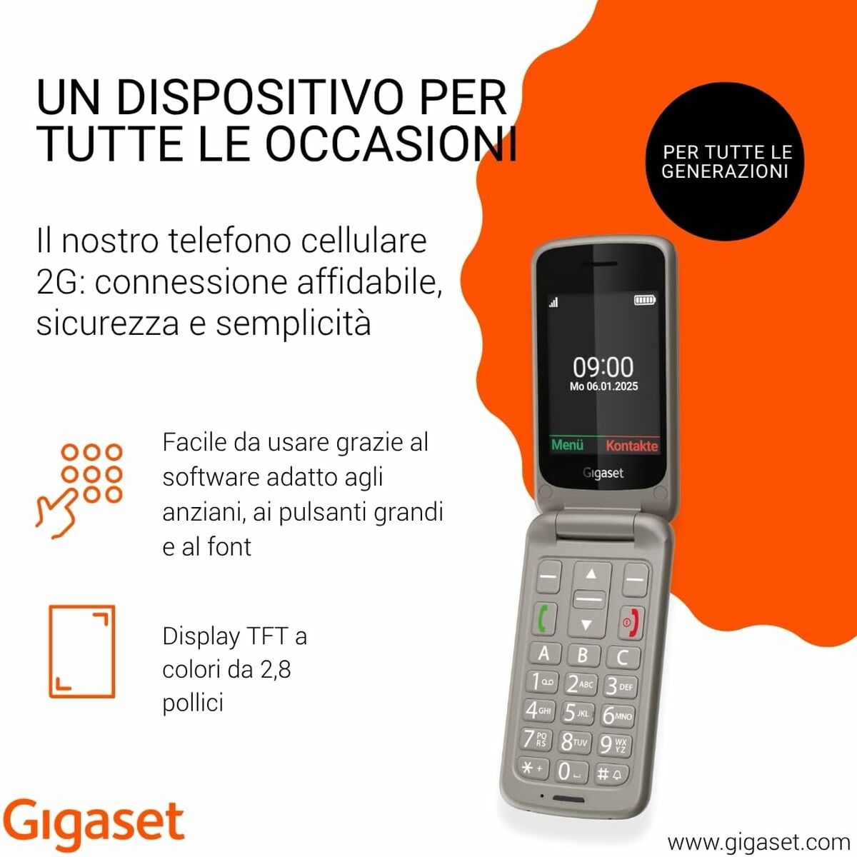 Smartphone Gigaset S30853 - H1231 - R102 2,8" Grey - Planet Store 123
