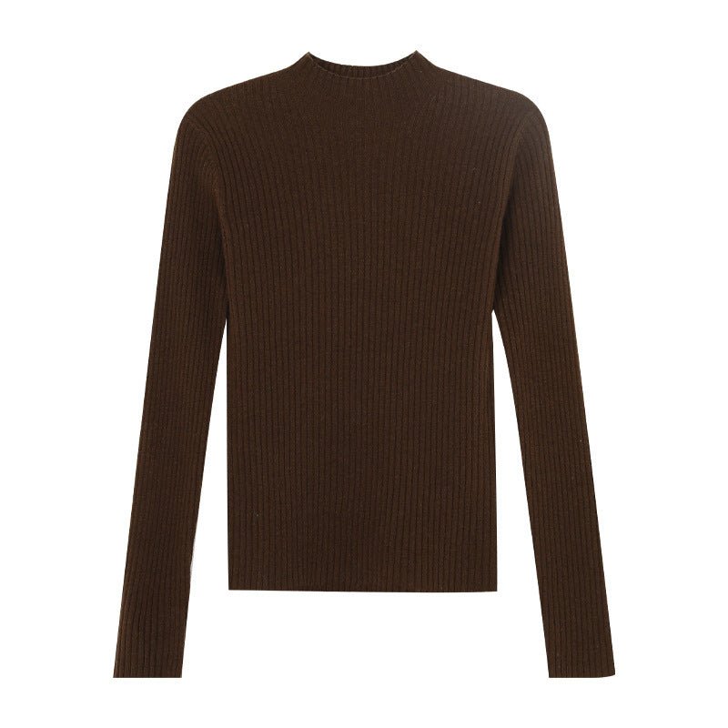 Womens Half High Collar Wool Knitted Bottoming Shirt - Planet Store 123