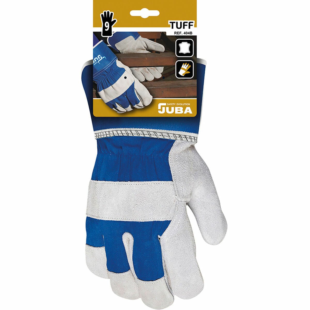 Work Gloves JUBA Blue/White Suede - Planet Store 123