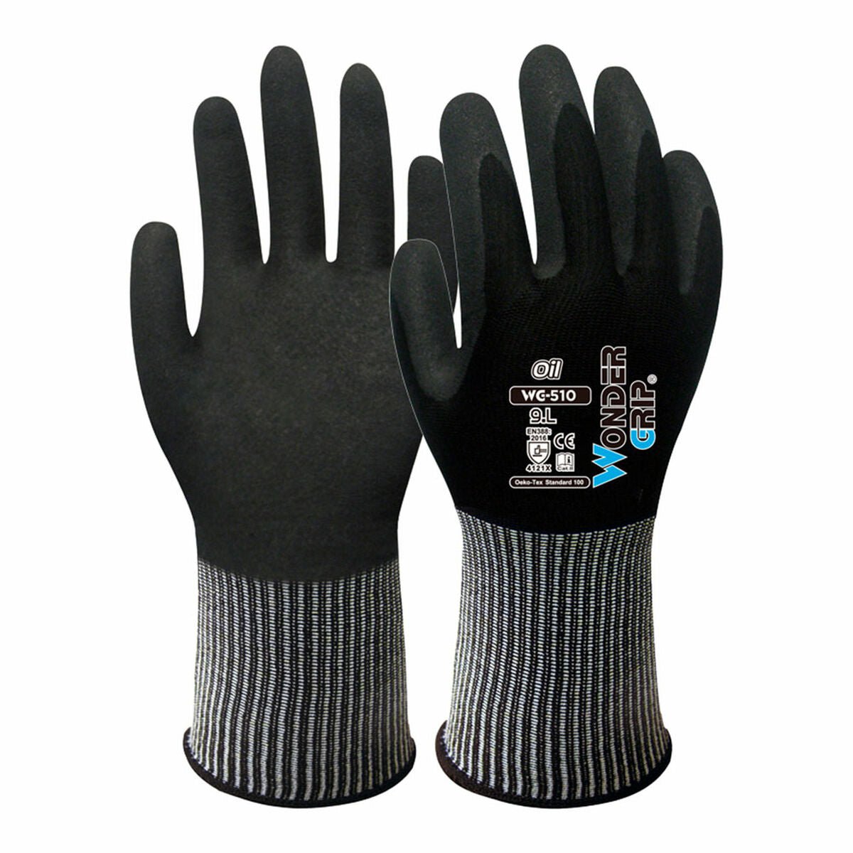 Work Gloves Wonder Grip Black - Planet Store 123