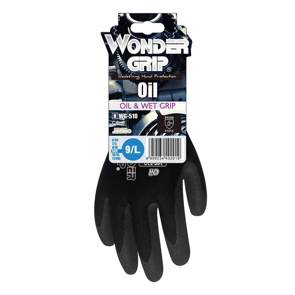 Work Gloves Wonder Grip Black - Planet Store 123