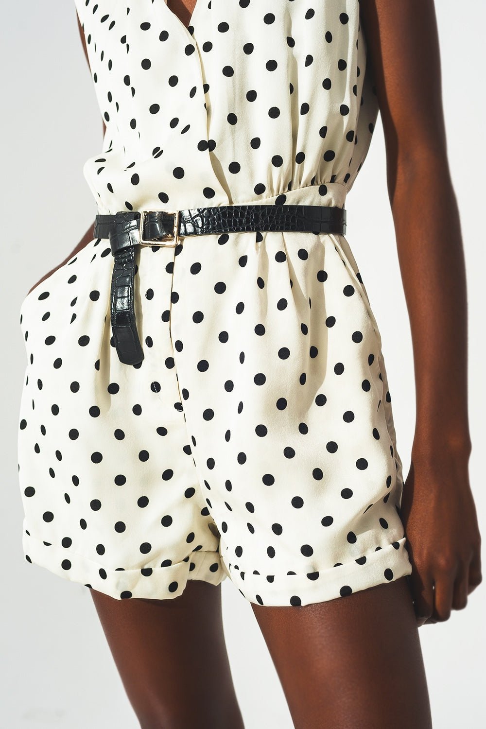 Wrap Polka Dot Playsuit Jumpsuit - Planet Store 123