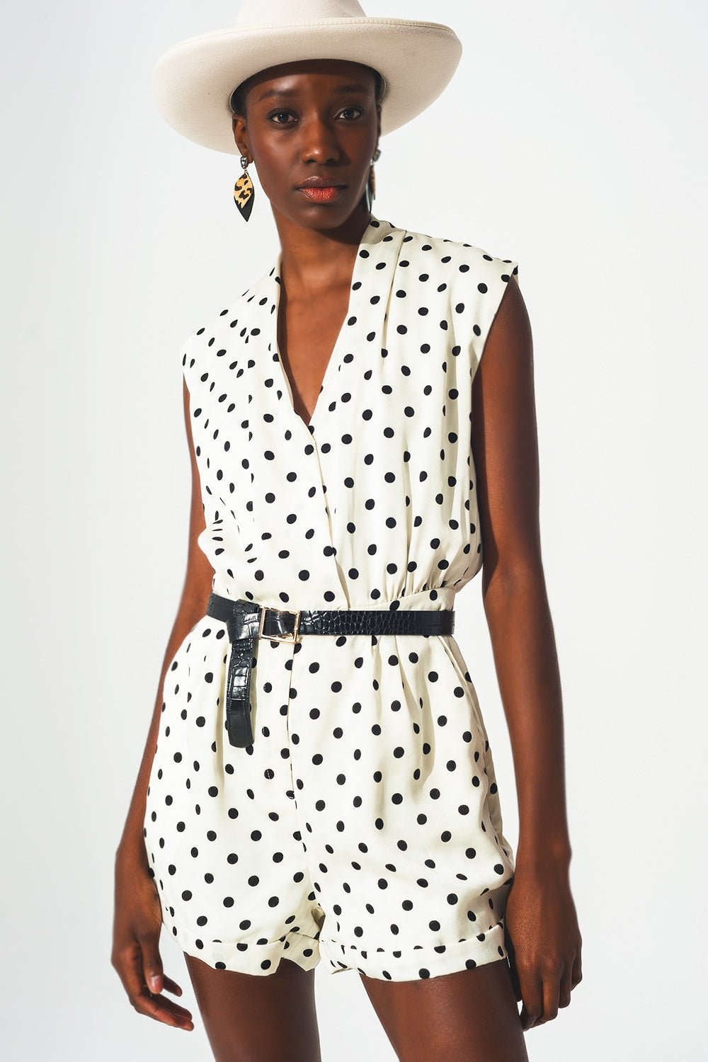 Wrap Polka Dot Playsuit Jumpsuit - Planet Store 123